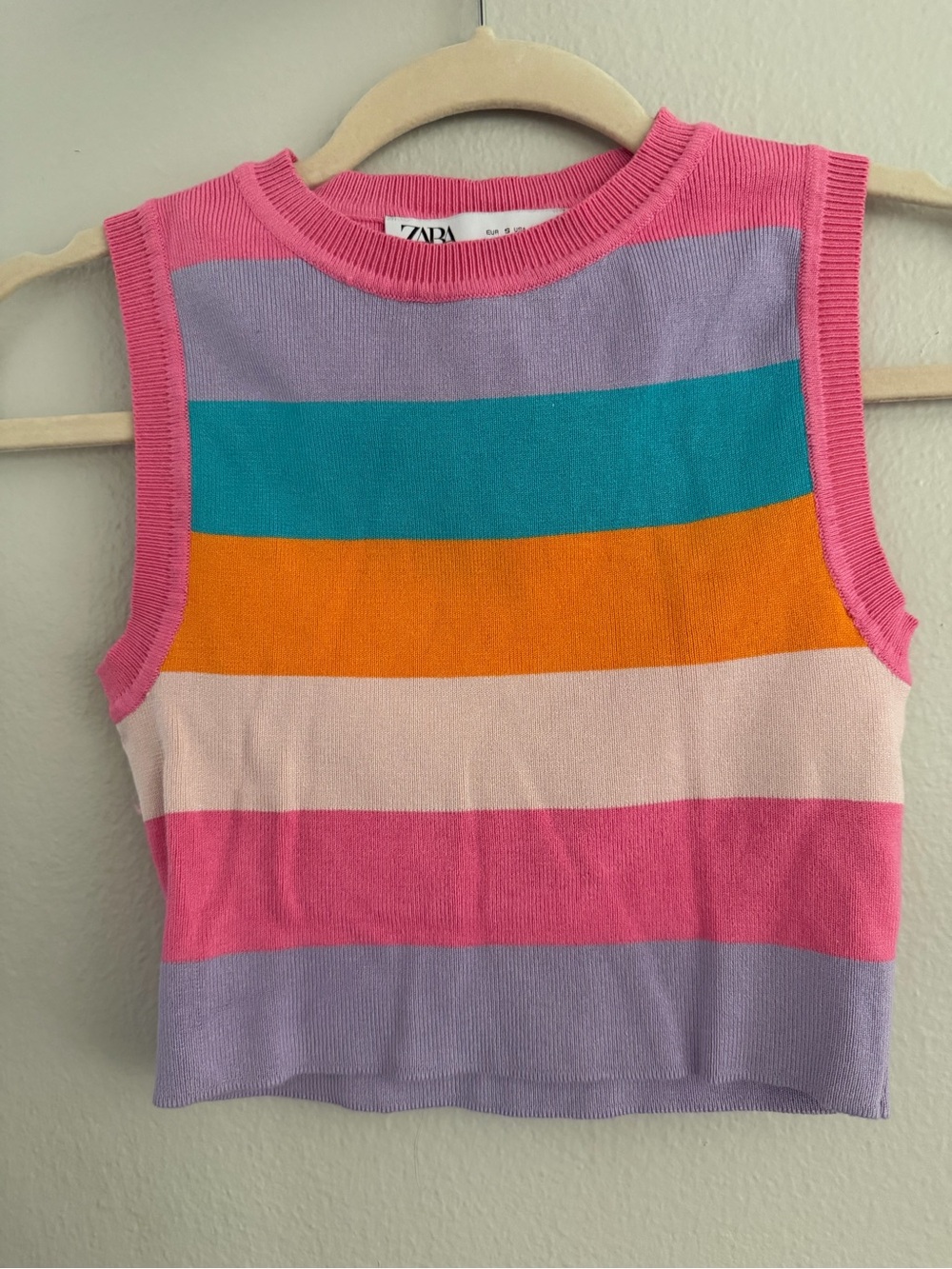 Zara Vibrant Pink Multicolor Stripe Tank